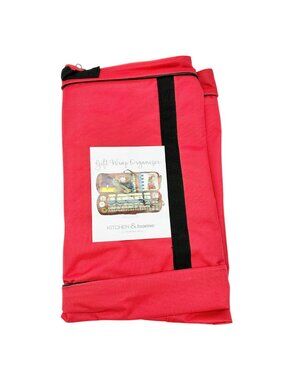 Gift Wrap Organizer With Pockets 36x12x5 Red Fabric Storage Bag Charleston Wrap